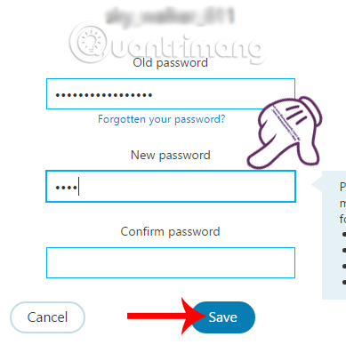 Instructions for changing passwords for Skype Picture 3