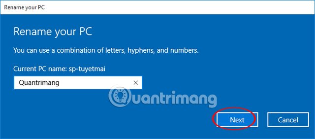 Instructions for changing PC Name, renaming computer for Windows 10 Picture 4
