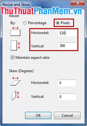 Instructions for changing size and image size Picture 5