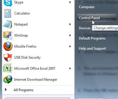Instructions for changing the default web browser in Windows 7 Picture 1