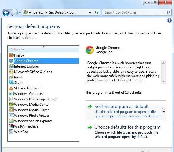 Instructions for changing the default web browser in Windows 7 Picture 6
