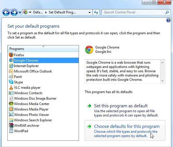 Instructions for changing the default web browser in Windows 7 Picture 7