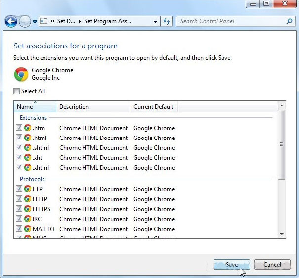 Instructions for changing the default web browser in Windows 7 Picture 8