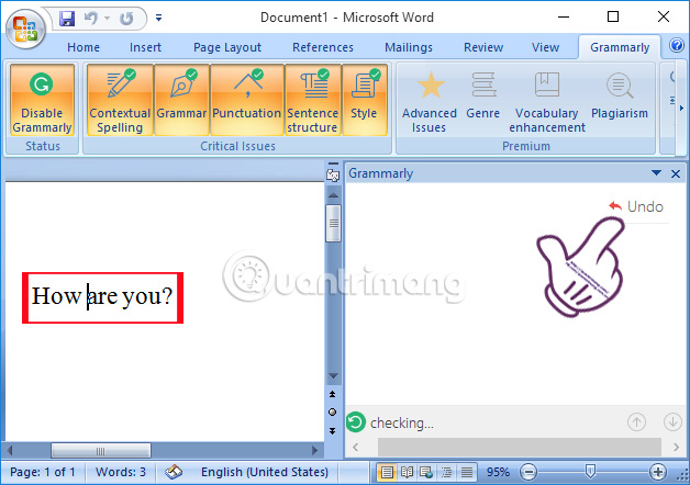 Instructions for checking English on Word by Grammarly Picture 13