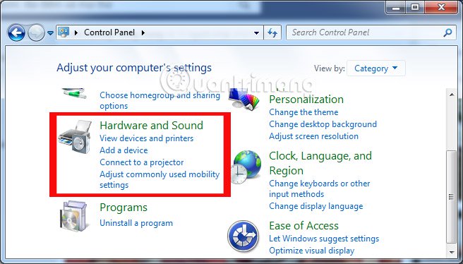 Instructions for checking Microphone, Headphone on Windows 7 Picture 11