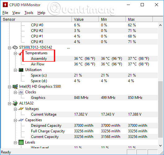 Instructions for checking the temperature of CPU, VGA, hard drive of computer, laptop Picture 3