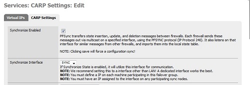 Instructions for configuring pfSense 2.0 Cluster using CARP Picture 3