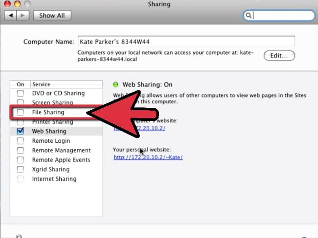 Instructions for connecting two Macs together Picture 2