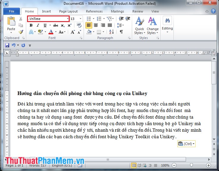 Instructions for converting fonts with Unikey Picture 8