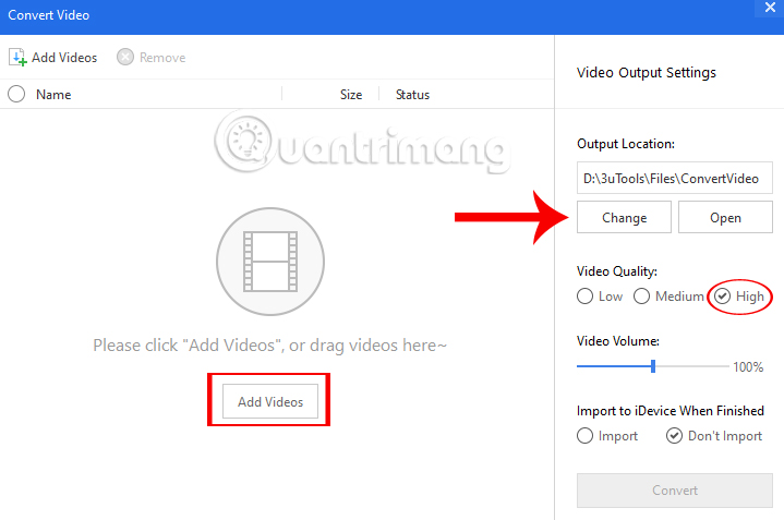 Instructions for converting videos on iPhone with 3uTools Picture 3