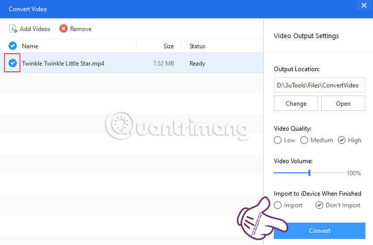 Instructions for converting videos on iPhone with 3uTools Picture 4