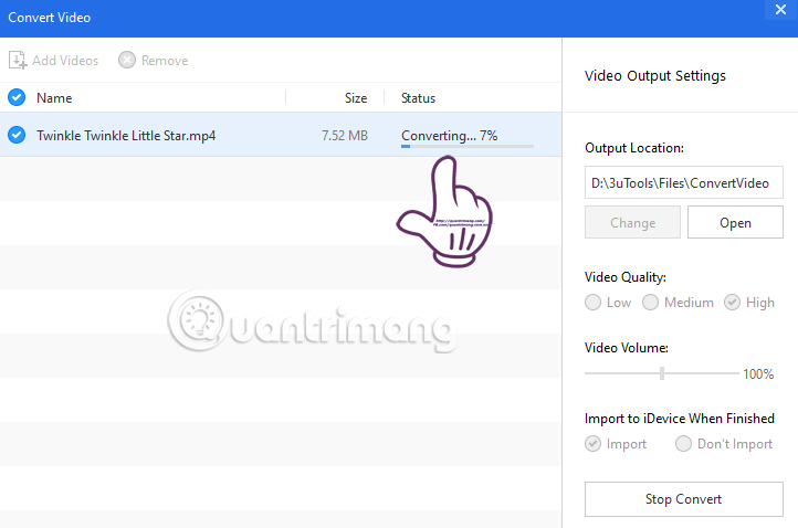 Instructions for converting videos on iPhone with 3uTools Picture 5