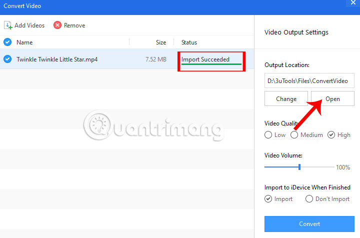 Instructions for converting videos on iPhone with 3uTools Picture 6