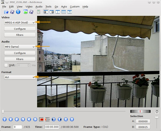 Instructions for converting vieo file into Xvid / x264 format with Avidemux Picture 2