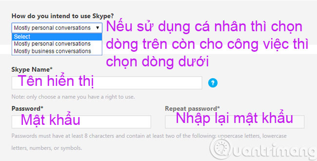 Instructions for creating a Skype account Picture 4