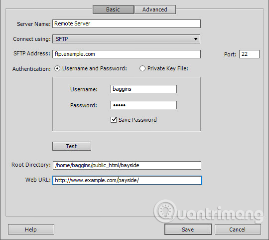 Instructions for creating a website using Dreamweaver CC - Part 8: Publishing a website Picture 7