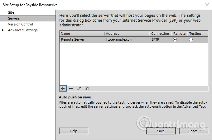 Instructions for creating a website using Dreamweaver CC - Part 8: Publishing a website Picture 9