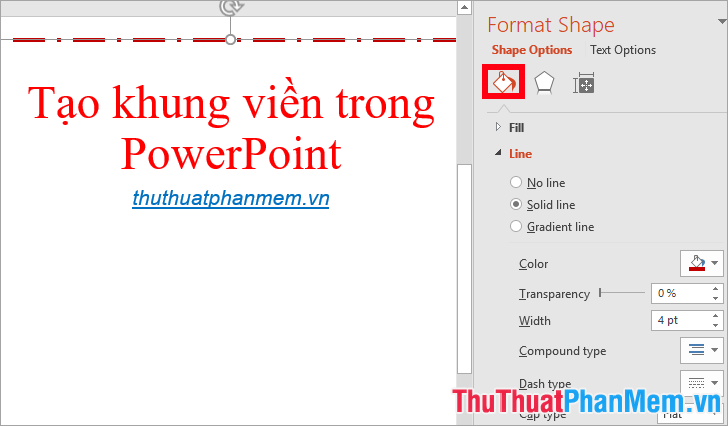 Instructions for creating borders in Powerpoint Picture 6