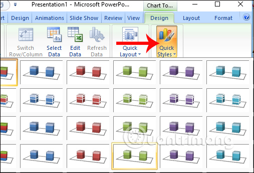Instructions for creating charts on PowerPoint Picture 11