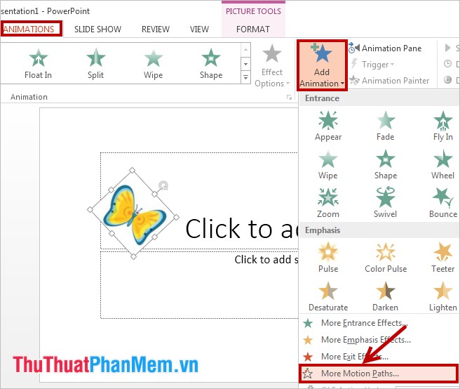 Instructions for creating effects in PowerPoint Picture 13