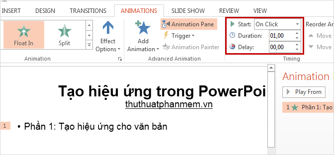 Instructions for creating effects in PowerPoint Picture 5