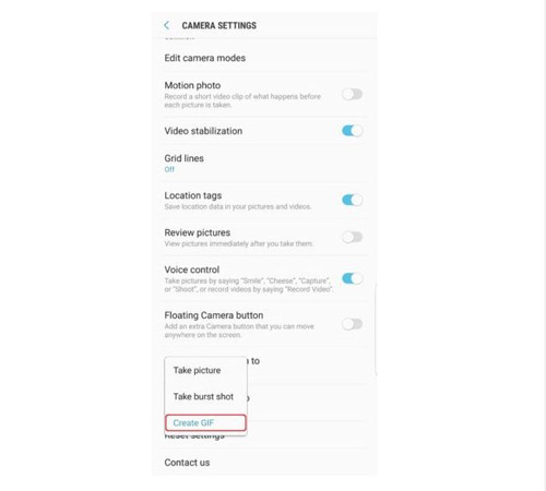 Instructions for creating GIF images using the capture button on Galaxy S9 Picture 3