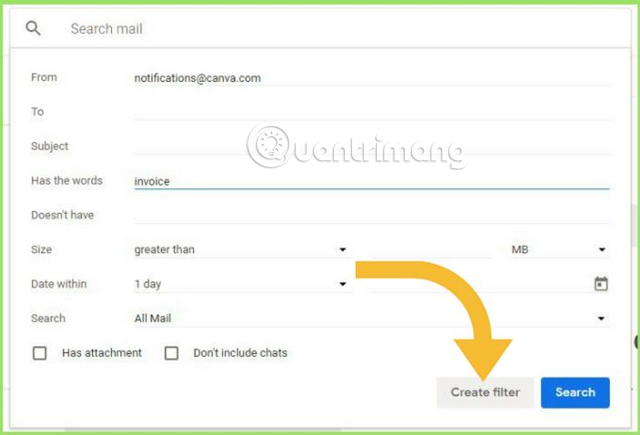 Instructions for creating incoming mail filters on Gmail Picture 5