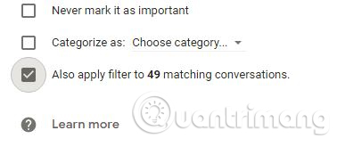 Instructions for creating incoming mail filters on Gmail Picture 7