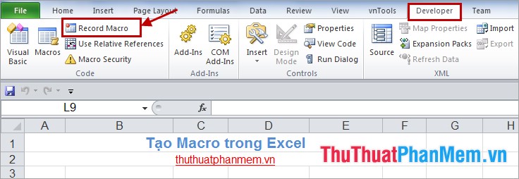 Instructions for creating Macros in Excel