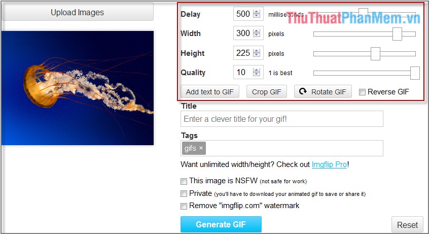 Instructions for creating online animations Online - Making GIF Online Picture 4