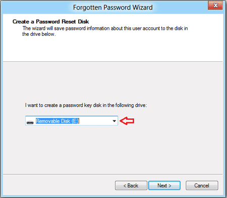 Instructions for creating Password Reset Disk on Windows 8 Picture 3