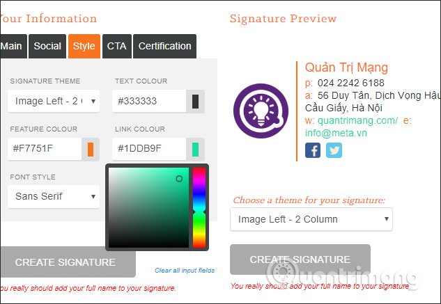Instructions for creating professional Gmail signatures Picture 16