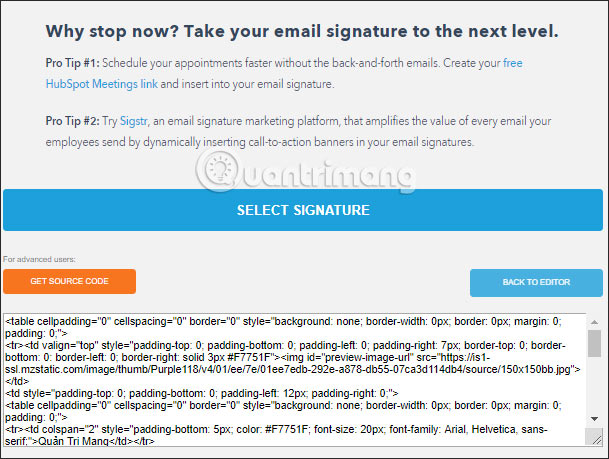 Instructions for creating professional Gmail signatures Picture 19