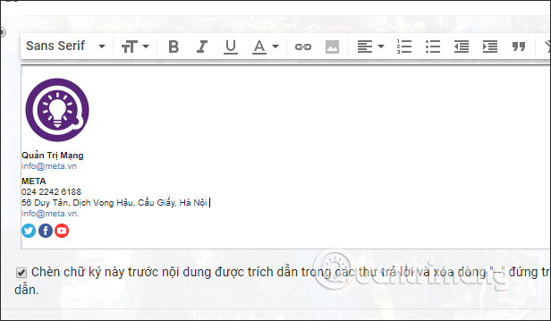 Instructions for creating professional Gmail signatures Picture 24