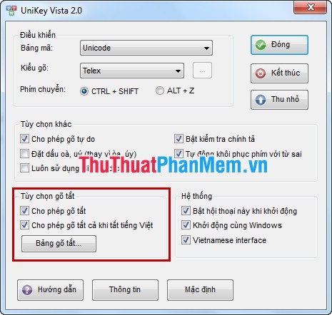 Instructions for creating shortcut tables with Unikey Picture 7