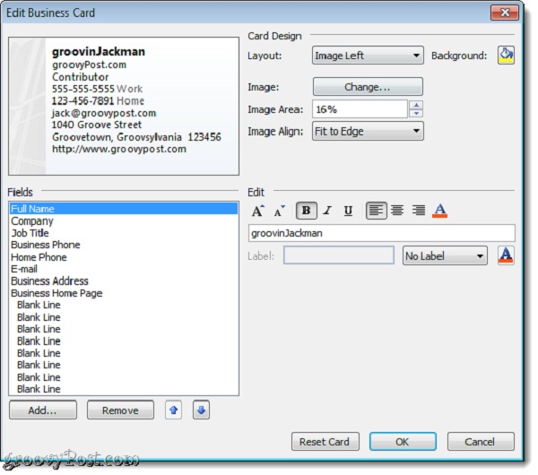 Instructions for creating signatures with Business Card in Outlook Picture 4
