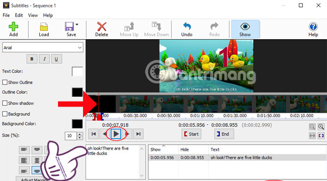 Instructions for creating subtitles for videos with VideoPad Picture 6