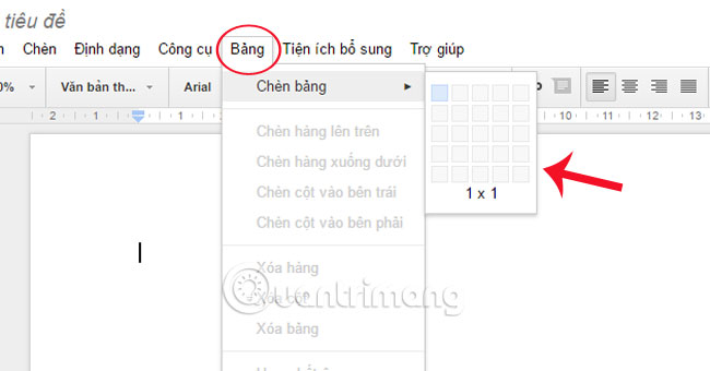 Instructions for creating tables, deleting tables in Google Docs Picture 3