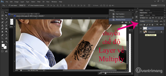 Instructions for creating tattoos on people in Adobe Photoshop Picture 4