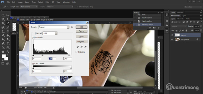 Instructions for creating tattoos on people in Adobe Photoshop Picture 5