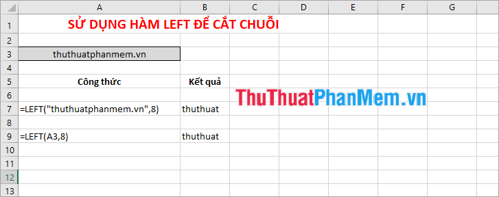 Instructions for cutting strings, concatenating strings in Excel Picture 2