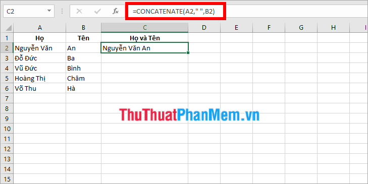 Instructions for cutting strings, concatenating strings in Excel Picture 8
