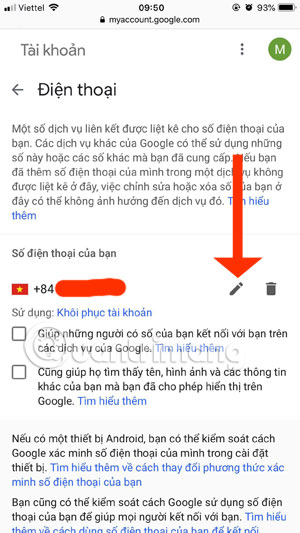 Instructions for deleting, changing, adding phone numbers in Gmail Picture 14