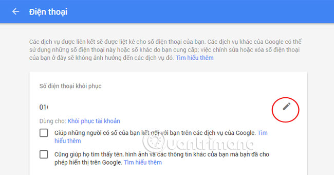 Instructions for deleting, changing, adding phone numbers in Gmail Picture 6