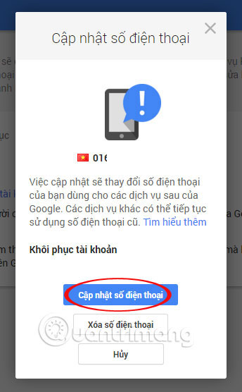 Instructions for deleting, changing, adding phone numbers in Gmail Picture 7