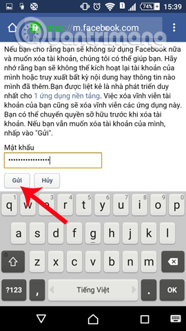Instructions for deleting Facebook temporarily, permanently on Android Picture 11