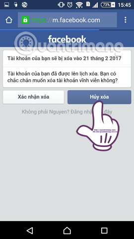 Instructions for deleting Facebook temporarily, permanently on Android Picture 13