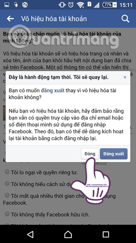 Instructions for deleting Facebook temporarily, permanently on Android Picture 6