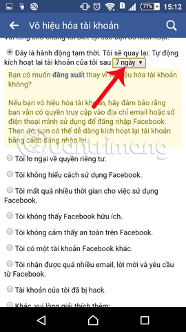 Instructions for deleting Facebook temporarily, permanently on Android Picture 7