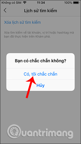 Instructions for deleting Instagram search history Picture 5
